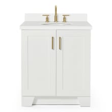 Taylor 31" Free Standing Single Basin Vanity Set with Hardwood Cabinet, Quartz Vanity Top, and Oval Bathroom Sink