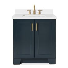 Taylor 31" Free Standing Single Basin Vanity Set with Hardwood Cabinet, Quartz Vanity Top, and Rectangular Bathroom Sink