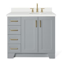Taylor 37" Free Standing Single Basin Vanity Set with Hardwood Cabinet, Quartz Vanity Top, and Oval Bathroom Sink