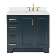 Taylor 37" Free Standing Single Basin Vanity Set with Hardwood Cabinet, Quartz Vanity Top, and Oval Bathroom Sink