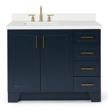 Taylor 43" Free Standing Single Basin Vanity Set with Hardwood Cabinet, Quartz Vanity Top, and Rectangular Bathroom Sink