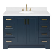 Taylor 48" Free Standing Single Basin Vanity Set with Cabinet, Quartz Vanity Top, and Oval Bathroom Sink
