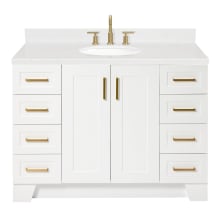 Taylor 48" Free Standing Single Basin Vanity Set with Cabinet, Quartz Vanity Top, and Oval Bathroom Sink