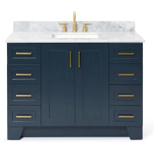 Taylor 49" Free Standing Single Rectangular Basin Vanity Set with Cabinet and 3/4" Thick Carrara Marble Vanity Top