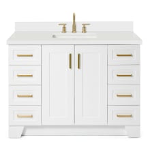 Taylor 49" Free Standing Single Basin Vanity Set with Hardwood Cabinet, Quartz Vanity Top, and Rectangular Bathroom Sink