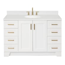 Taylor 54" Free Standing Single Basin Vanity Set with Cabinet, Quartz Vanity Top, and Oval Bathroom Sink
