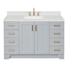Taylor 54" Free Standing Single Basin Vanity Set with Cabinet, Quartz Vanity Top, and Rectangular Bathroom Sink