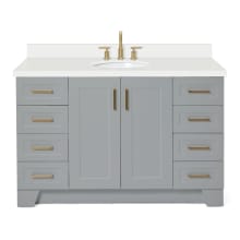 Taylor 55" Free Standing Single Basin Vanity Set with Hardwood Cabinet, Quartz Vanity Top, and Oval Bathroom Sink