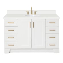 Taylor 55" Free Standing Single Basin Vanity Set with Hardwood Cabinet, Quartz Vanity Top, and Oval Bathroom Sink