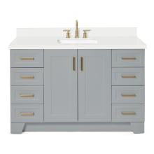 Taylor 55" Free Standing Single Basin Vanity Set with Hardwood Cabinet, Quartz Vanity Top, and Rectangular Bathroom Sink