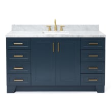 Taylor 61" Free Standing Single Basin Vanity Set with Cabinet and Marble Vanity Top