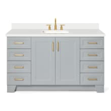 Taylor 61" Free Standing Single Basin Vanity Set with Hardwood Cabinet, Quartz Vanity Top, and Rectangular Bathroom Sink