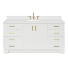 Taylor 66" Free Standing Single Basin Vanity Set with Cabinet, Quartz Vanity Top, and Oval Bathroom Sink