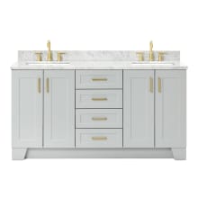 Taylor 67" Free Standing Double Basin Vanity Set with Cabinet and Marble Vanity Top