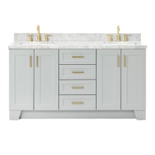 Taylor 67" Free Standing Double Basin Vanity Set with Cabinet and Quartz Vanity Top