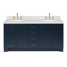Taylor 72" Free Standing Double Basin Vanity Set with Cabinet, Quartz Vanity Top, and Oval Bathroom Sinks