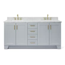 Taylor 73" Free Standing Double Basin Vanity Set with Cabinet and Marble Vanity Top