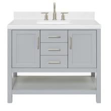 Bayhill 42" Free Standing Single Basin Vanity Set with Cabinet, Quartz Vanity Top, and Rectangular Sink