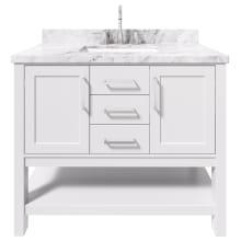 Bayhill 43" Free Standing Single Basin Vanity Set with Cabinet and Marble Vanity Top