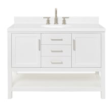Bayhill 48" Free Standing Single Basin Vanity Set with Cabinet, Quartz Vanity Top, and Oval Sink