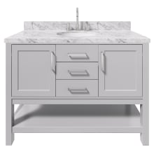 Bayhill 49" Free Standing Single Basin Vanity Set with Cabinet and Marble Vanity Top