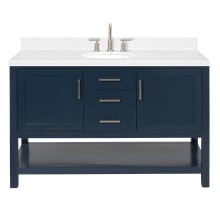 Bayhill 54" Free Standing Single Basin Vanity Set with Cabinet, Quartz Vanity Top, and Oval Sink