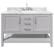 Bayhill 55" Free Standing Single Basin Vanity Set with Cabinet and Marble Vanity Top