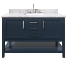 Bayhill 55" Free Standing Single Basin Vanity Set with Cabinet and Marble Vanity Top