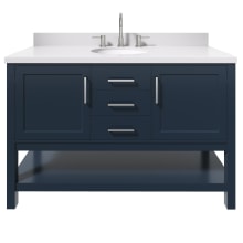 Bayhill 55" Free Standing Single Basin Vanity Set with Cabinet and Quartz Vanity Top
