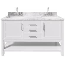 Bayhill 61" Free Standing Double Basin Vanity Set with Cabinet and Marble Vanity Top