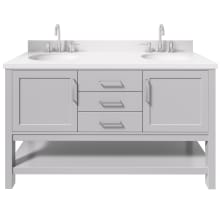 Bayhill 61" Free Standing Double Basin Vanity Set with Cabinet and Quartz Vanity Top