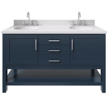 Bayhill 61" Free Standing Double Basin Vanity Set with Cabinet and Quartz Vanity Top
