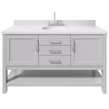 Bayhill 61" Free Standing Single Basin Vanity Set with Cabinet and Quartz Vanity Top
