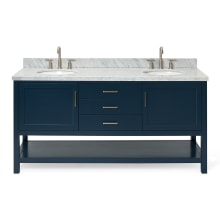 Bayhill 73" Free Standing Double Basin Vanity Set with Cabinet and Marble Vanity Top