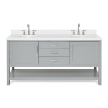 Bayhill 73" Free Standing Double Basin Vanity Set with Cabinet and Quartz Vanity Top