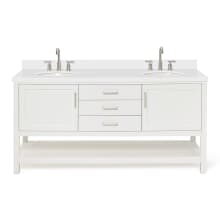 Bayhill 73" Free Standing Double Basin Vanity Set with Cabinet and Quartz Vanity Top