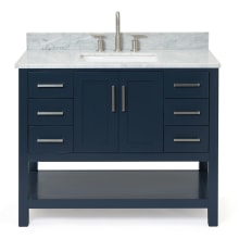 Magnolia 43" Free Standing Single Basin Vanity Set with Cabinet and Marble Vanity Top