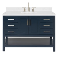 Magnolia 48" Free Standing Single Basin Vanity Set with Cabinet, Quartz Vanity Top, and Oval Sink