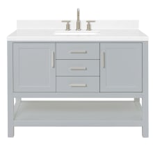 Magnolia 48" Free Standing Single Basin Vanity Set with Cabinet, Quartz Vanity Top, and Rectangular Sink
