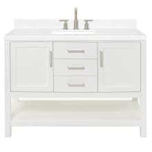 Magnolia 48" Free Standing Single Basin Vanity Set with Cabinet, Quartz Vanity Top, and Rectangular Sink