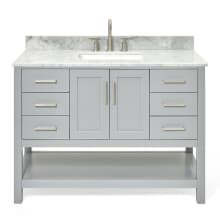 Magnolia 49" Free Standing Single Basin Vanity Set with Cabinet and Marble Vanity Top