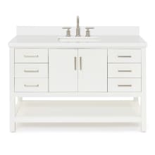 Magnolia 55" Free Standing Single Basin Vanity Set with Cabinet and Quartz Vanity Top
