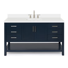 Magnolia 61" Free Standing Single Basin Vanity Set with Cabinet and Quartz Vanity Top