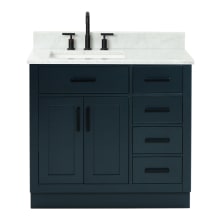 Hepburn 37" Free Standing Single Basin Vanity Set with Cabinet and Marble Vanity Top