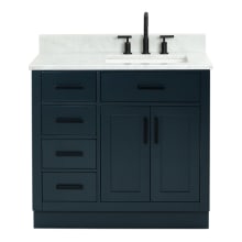 Hepburn 37" Free Standing Single Basin Vanity Set with Cabinet and Marble Vanity Top