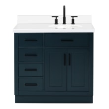 Hepburn 37" Free Standing Single Basin Vanity Set with Cabinet and Quartz Vanity Top