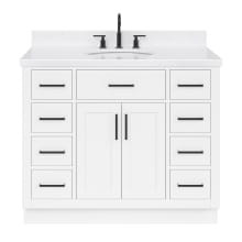 Hepburn 42" Free Standing Single Basin Vanity Set with Cabinet, Quartz Vanity Top, and Oval Bathroom Sink