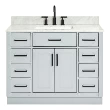 Hepburn 43" Free Standing Single Basin Vanity Set with Cabinet, Marble Vanity Top, and Rectangular Sink