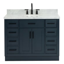 Hepburn 43" Free Standing Single Basin Vanity Set with Cabinet, Marble Vanity Top, and Oval Sink