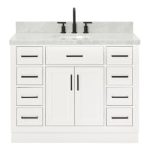 Hepburn 43" Free Standing Single Basin Vanity Set with Cabinet, Marble Vanity Top, and Oval Sink